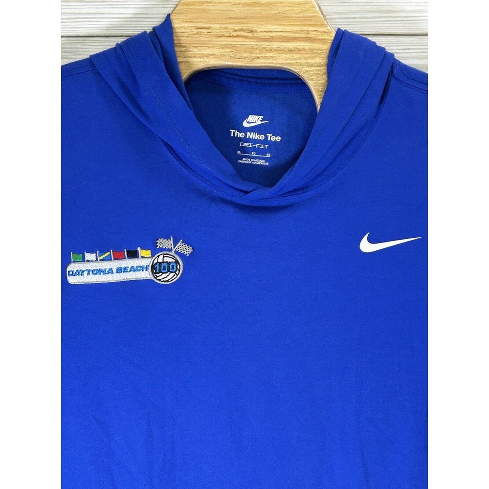 Nike Shirt Mens XLarge Blue Dri Fit Daytona Beach 100 Volleyball Pullover Hoodie